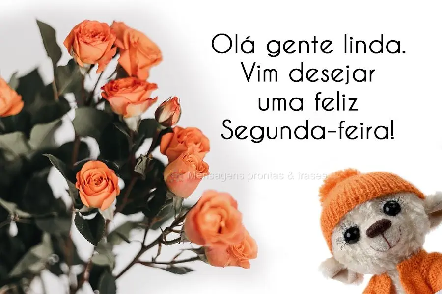 Olá gente linda. Vim desejar uma feliz... Segunda-feira!  