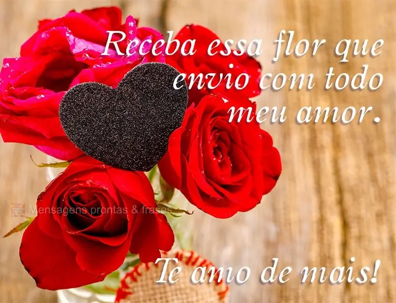 Receba esta flor que envio com todo meu amor. 
 Te amo demais!