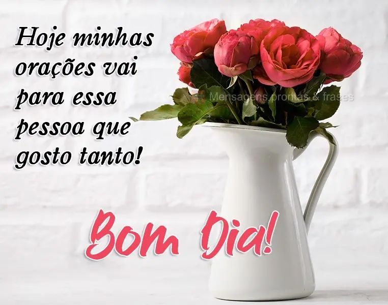 Hoje minhas orações vão para essa pessoa que gosto tanto! 
 Bom Dia!