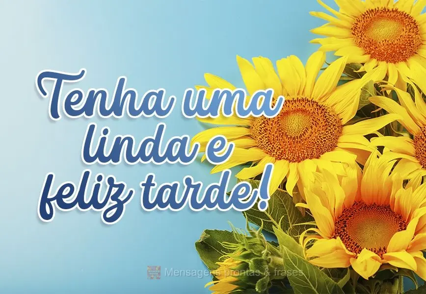 Tenha uma linda e feliz tarde!