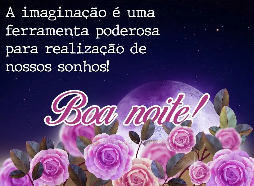 A imaginação é uma ferramenta poderosa para realização de nossos sonhos! Boa noite! 