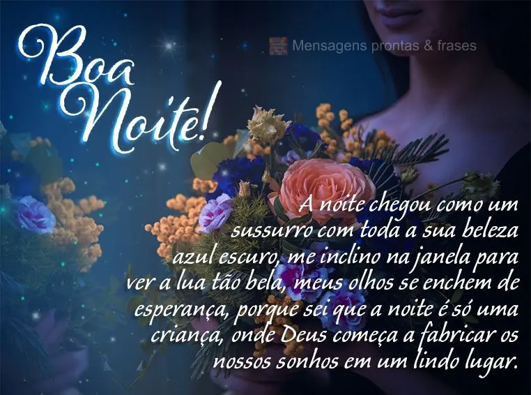 A noite chegou como um sussurro com toda a sua beleza, azul escuro. Me inclino na janela para ver a lua tão bela, meus olhos se enchem de esperança, po...