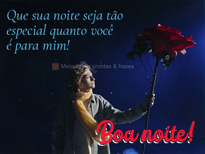 Que sua noite seja tão especial quanto você é para mim! Boa noite!