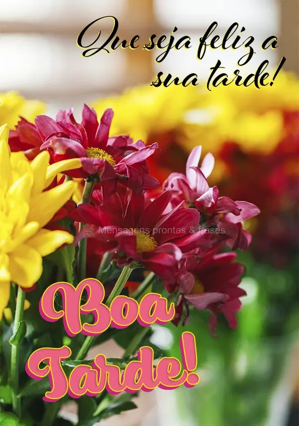 Que seja feliz a sua tarde! Boa tarde!