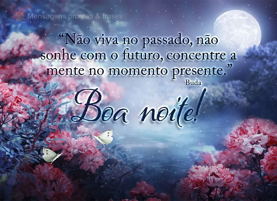 “Não viva no passado, não sonhe com o futuro, concentre a mente no momento presente.” Boa noite! Buda
