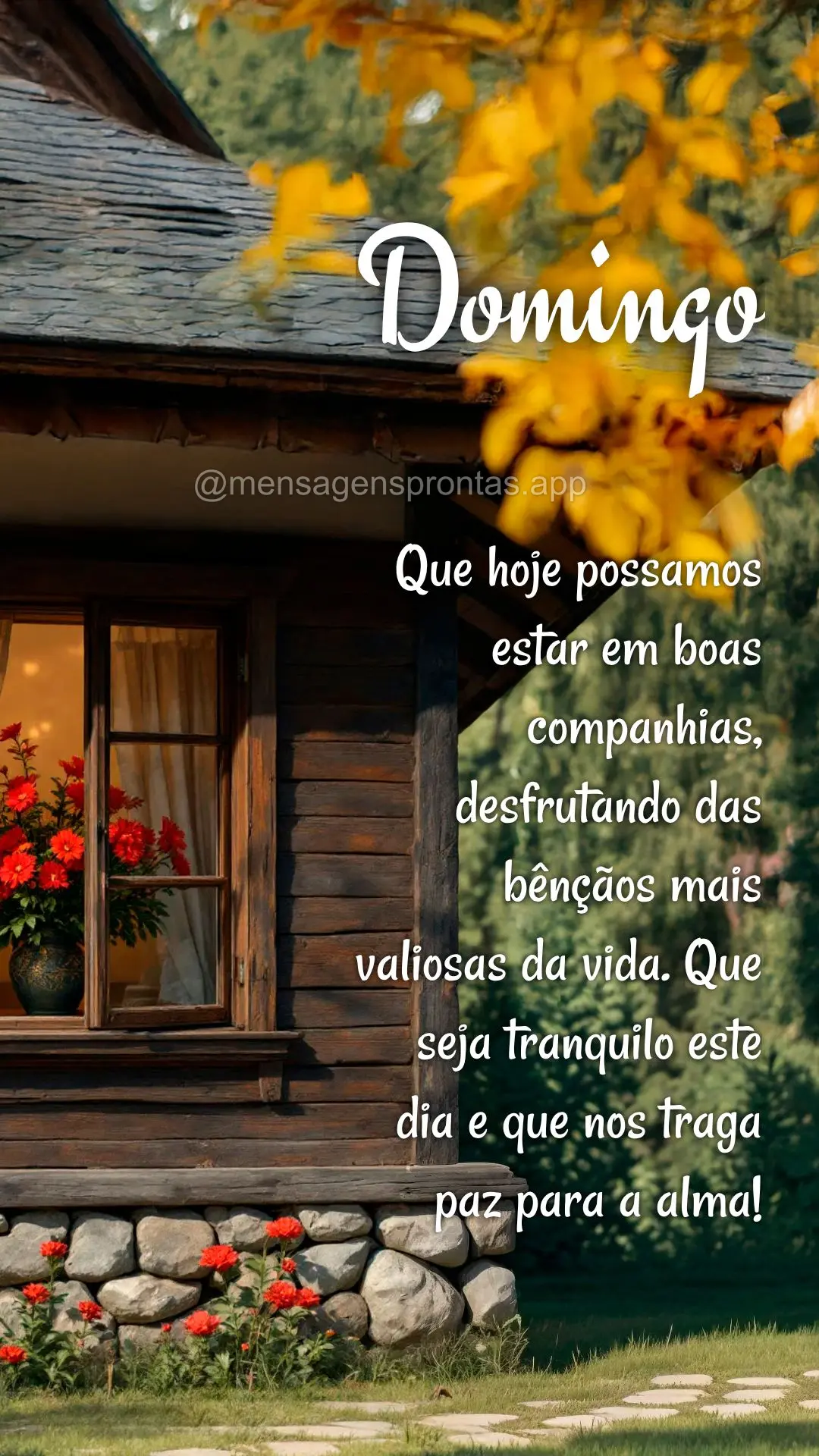 Que hoje possamos estar em boas companhias, desfrutando das bênçãos mais valiosas da vida. Que seja tranquilo este dia e que nos traga paz para a alma...