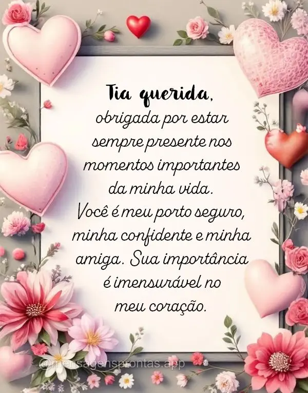 Tia querida, obrigada por estar sempre presente nos momentos importantes da minha vida. Você é meu porto seguro, minha confidente e minha amiga. Sua im...