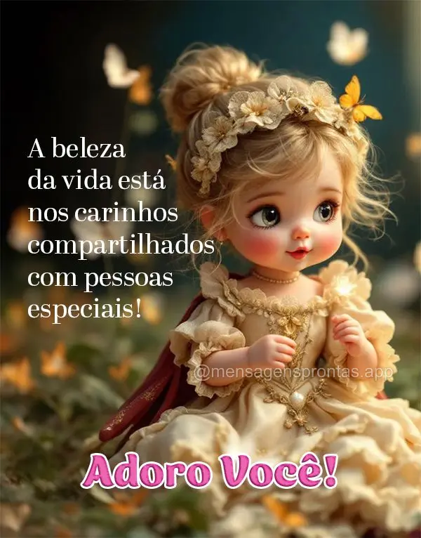 A beleza da vida está nos carinhos compartilhados com pessoas especiais! Adoro você!