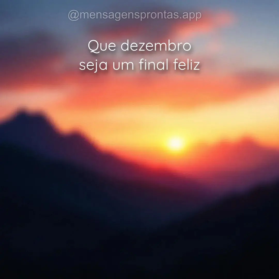 Que dezembro seja um final feliz